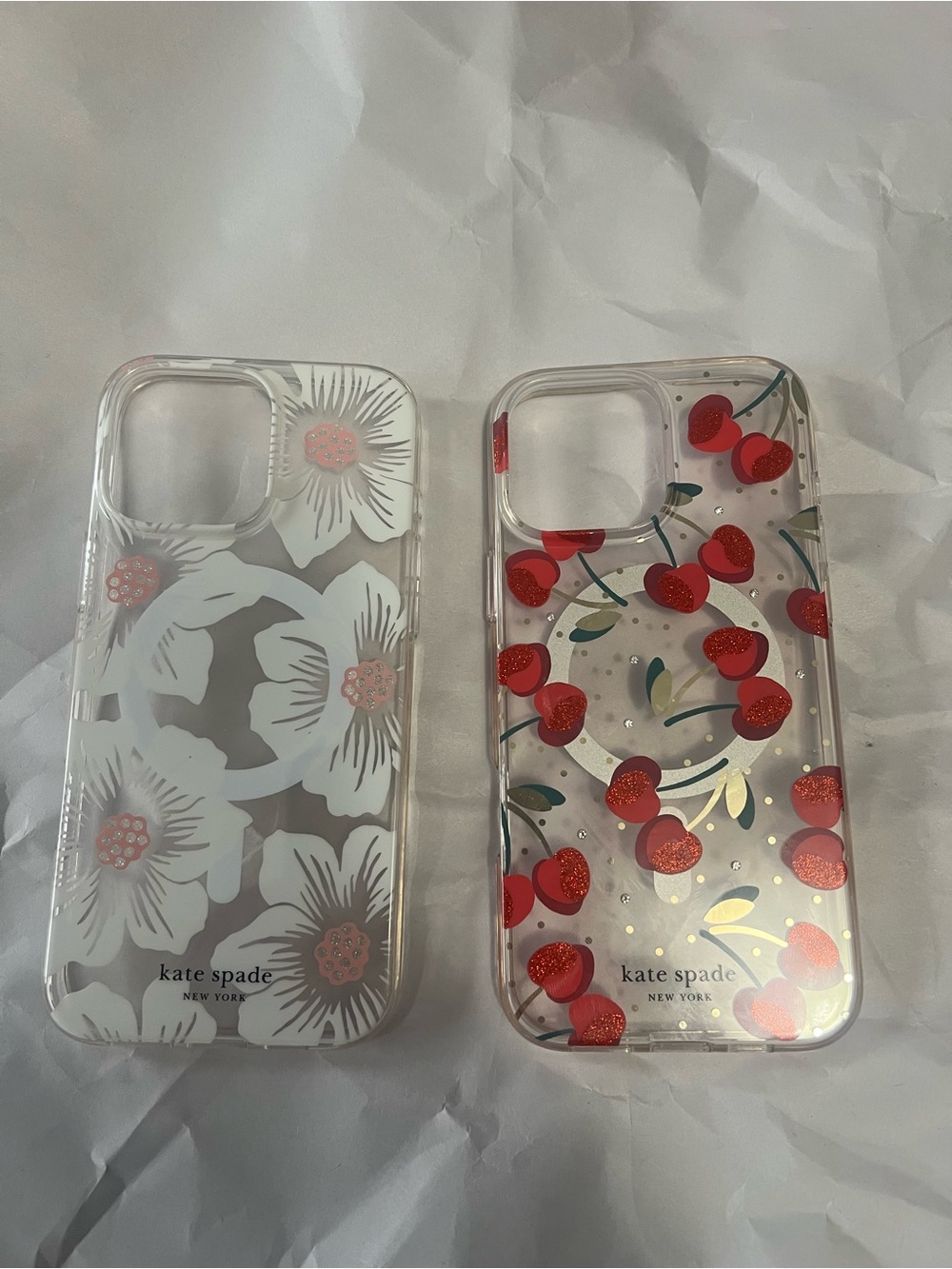 kate spade Clear Floral & Cherry Phone Case Set - White & Red